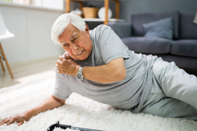 Elderly,Senior,Man,Slip,And,Fall.,Fallen,Old,Person